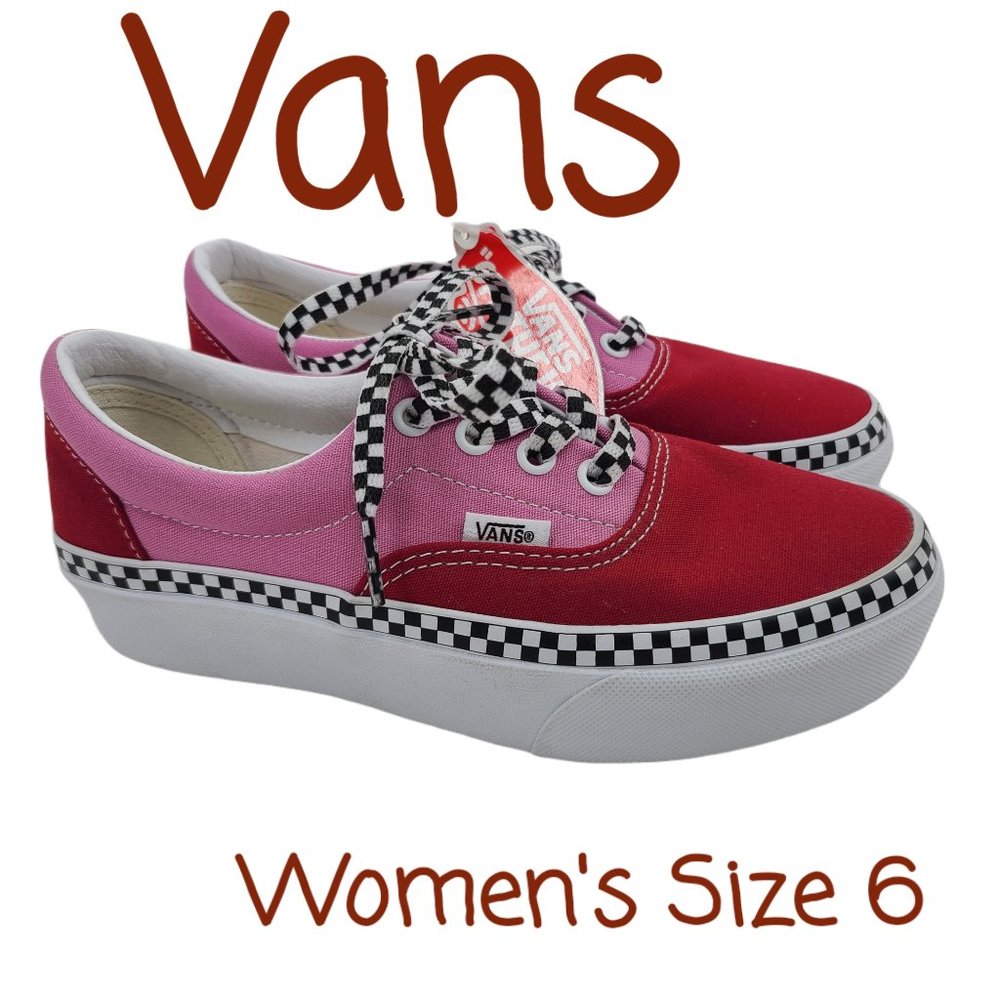 Vans 2 Tone Chili Pepper/Pink Checkerboard…
